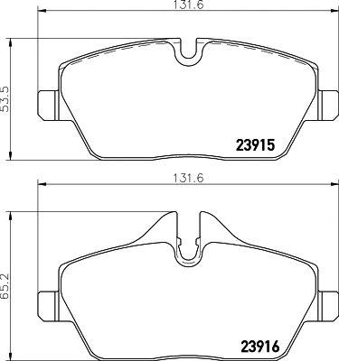 HELLA PAGID 8db355014431 -  Комплект тормозных колодок, дисковый тормоз